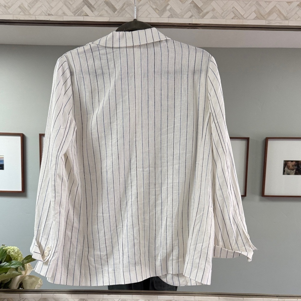 THE GREAT. Cream Striped Blazer - Picture 8 of 8